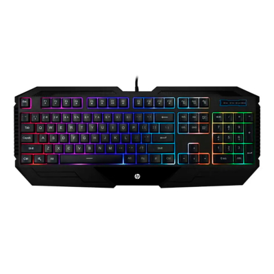 Teclado Gaming Hp K130 Usb Espaã±Ol Membrana Iluminaciã³N 4 Colores Negro