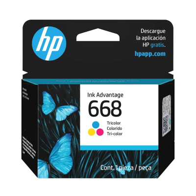 Cartucho De Tinta Original Hp 668 Tricolor 7Fp36Vl Â€“ Rendimiento 120 Pã¡Ginas