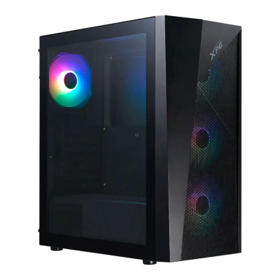 Gabinete Gamer Xpg Lander 500 Mid Tower Atx Vidrio Templado 4 Ventiladores Argb Negro