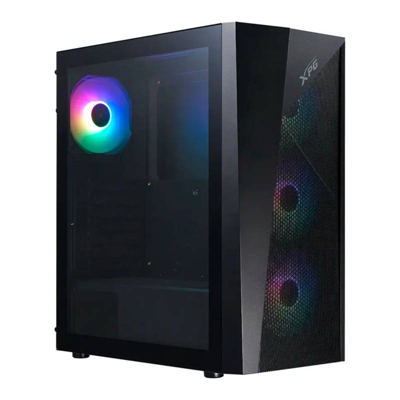 Gabinete Gamer Xpg Lander 500 Mid Tower Atx Vidrio Templado 4 Ventiladores Argb Negro