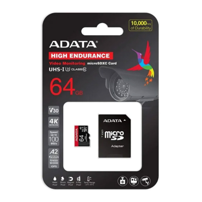 Memoria Microsdxc High Endurance Ausdx64Gui3V30Sha2-Ra1 Adata
