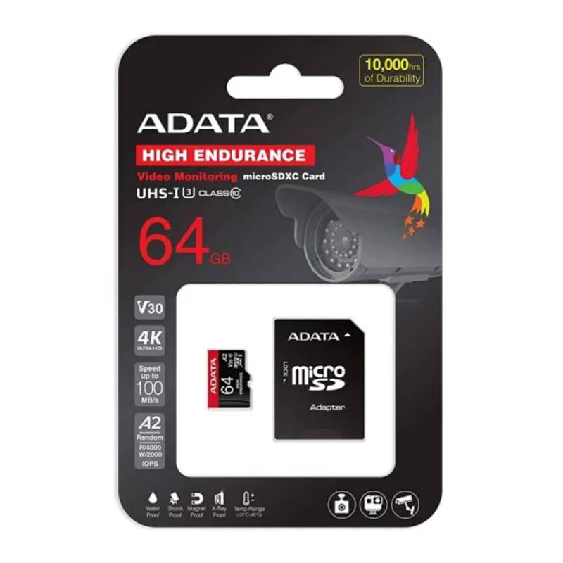 Memoria Microsdxc High Endurance Ausdx64Gui3V30Sha2-Ra1 Adata