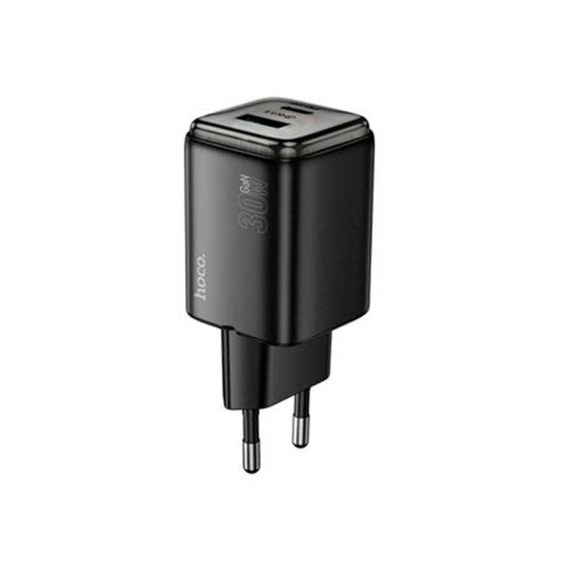 Cargador De Pared Pd30W (Usb-C + Usb-A) Black Hoco N71