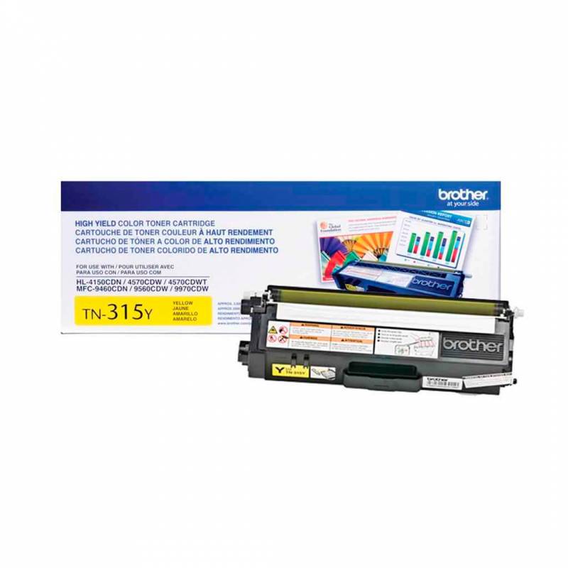 Toner Brother Original Tn315Y Amarillo. Rendimiento 3.500 Copias.