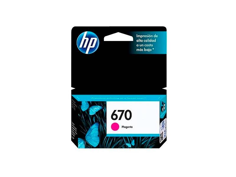 Cartucho De Tinta Original Hp  Magenta. Cz115Al (670)   Rendimiento 300 Copias