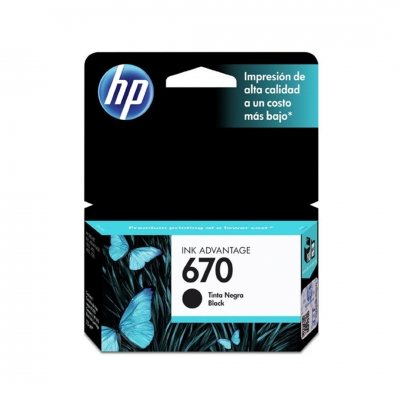 Cartucho De Tinta Original Hp Cz113Al (670) Negro. Rendimiento 250 Copias.