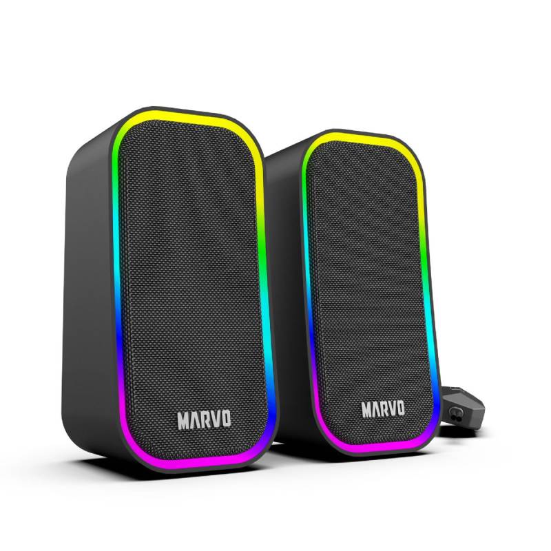 Parlante Sg-285-Bk Marvo Negro Rgb Gaming Usb