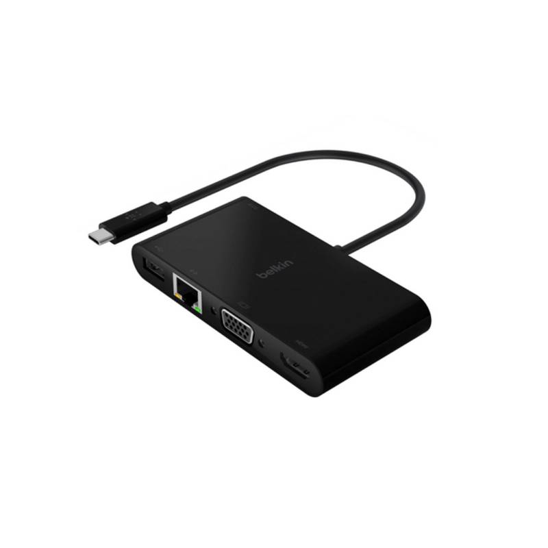 Hub Belkin Usb-C A Usb-A/Red/Vga/Hdmi. Avc004Bk-Bl