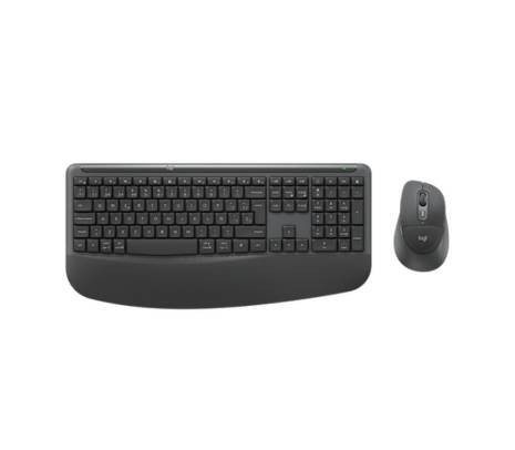Combo Inalã¡Mbrico Logitech Signature Comfort Plus Mk880 Teclado + Mouse Bluetooth Grafito