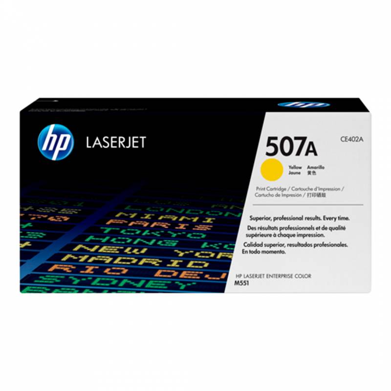 Toner Original Hp Ce402A (507A) Amarillo. Rendimiento 6.000 Copias.