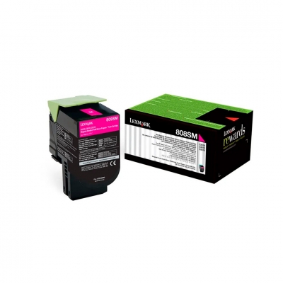 Toner Original Lexmark 80C8Sm0 Magenta. Rendimiento 2.000 Copias.