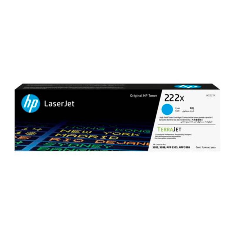 Toner Original Hp W2222X (222X) Amarillo. Rendimiento 2.500 Copias