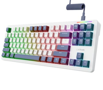 Teclado Gaming Trust Gxt 872 Xyra Tkl Mecã¡Nico Usb Rgb Hot-Swap Blanco Espaã±Ol