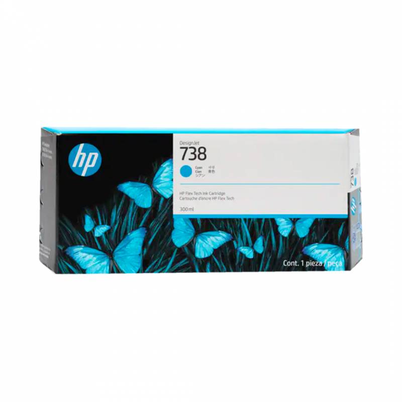 Cartucho De Tinta Original Hp 738 Cyan Rendimiento 300Ml (676M6A)