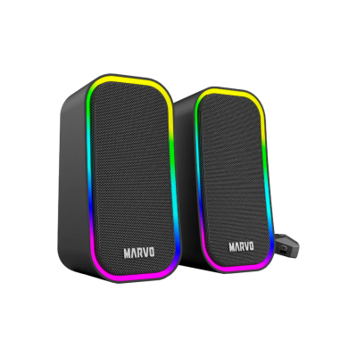 Parlantes Havoc 20 Sg-285 Marvo Rgb Gaming Usb Negro
