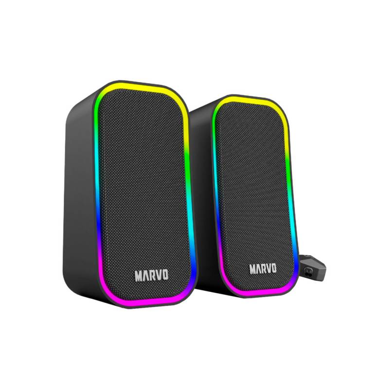 Parlantes Havoc 20 Sg-285 Marvo Rgb Gaming Usb Negro