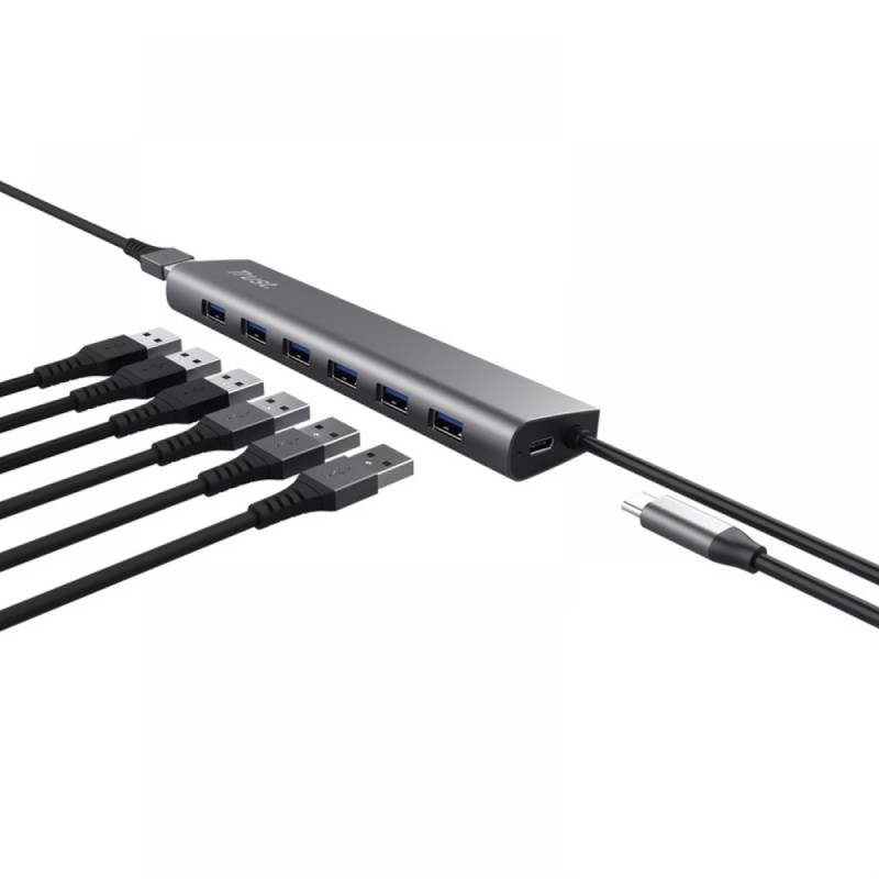 Hub Trust 24967 7 Puertos Usb-A 3.2 Halyx.