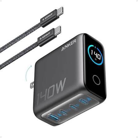 Cargador Anker B2697 Gan 140W Pd 3.1 3 Usb-C + Usb-A