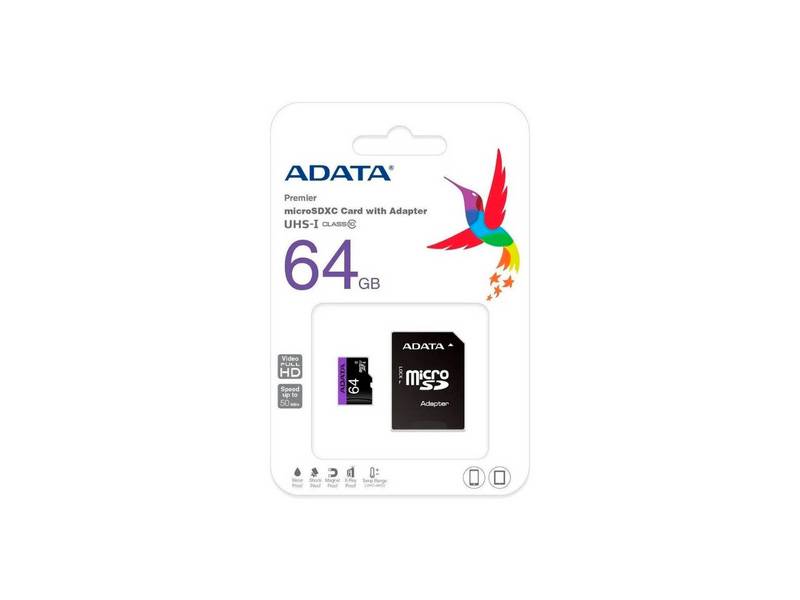 Memoria Micro Sdhc Adata Premier 64Gb Con Adaptador Clase 10