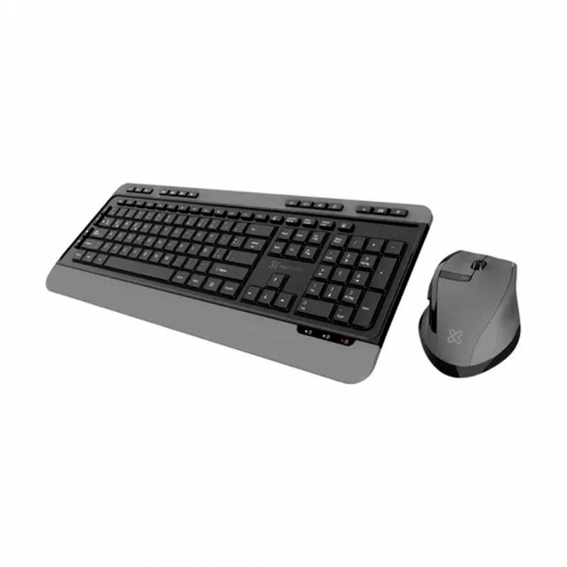 Combo Klip Xtreme Kbk-520 Teclado Y Mouse Inalambrico Negro/Gris.