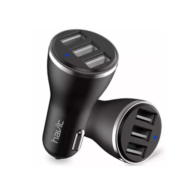 Cargador De Auto Havit 3 Puertos H212 Grey
