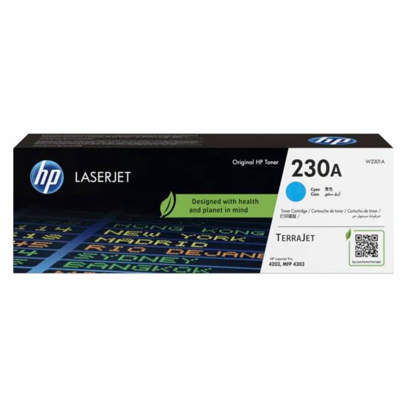 Toner Original Hp W2301A (230A) Cyan. Rendimiento 1.800 Copias.