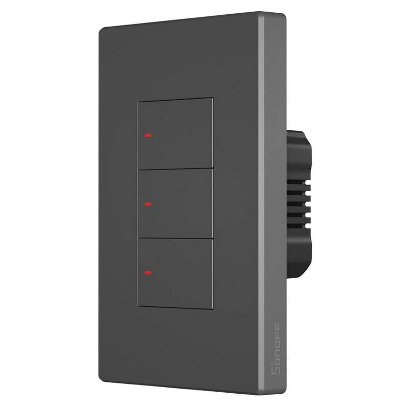 Interruptor De Pared M5-120 6920075777383 Sonoff Wi-Fi Grafito 3 Botones