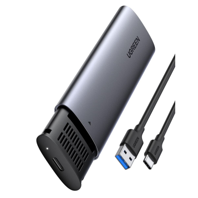 Gabinete Ssd M.2 10903 Ugreen M.2 Sata Ngff Usb-C 3.1 Silver