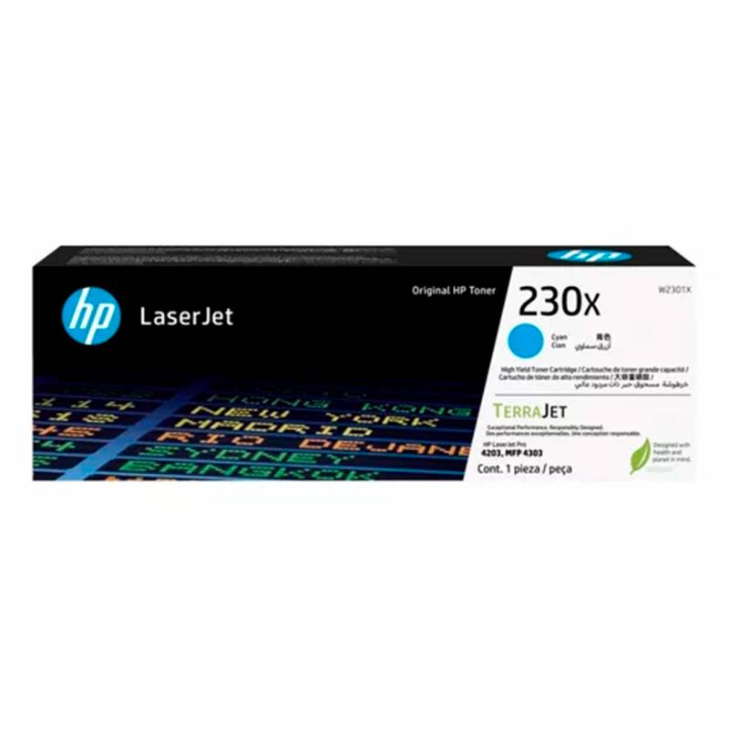 Toner Original Hp W2301X (230X) Cyan. Rendimiento 5.500 Copias. Alto Rendimiento.