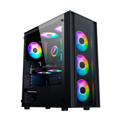 Gabinete Gaming Mid Tower Ca-123 Marvo Rgb Negro