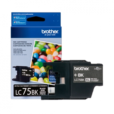 Cartucho De Tinta Brother Original Negro. Lc75Bk