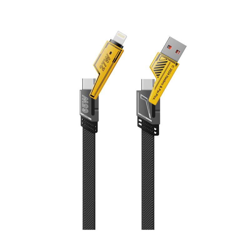 Cable De Datos Tf-A15Y Transformers 4 En 1 Usb-A/Usb-C/Lightning 1 M.