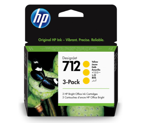 Cartucho De Tinta Original Hp 712 3Ed79A Amarillo Pack X3 29 Ml