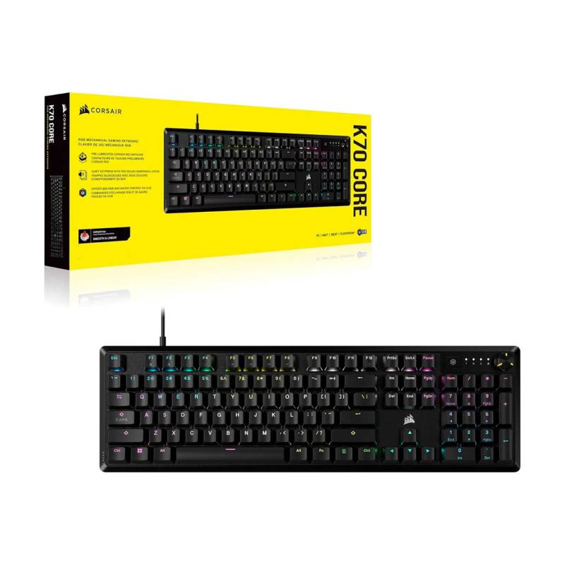 Corsair Teclado K70 Rgb Core Mecánico Negro.