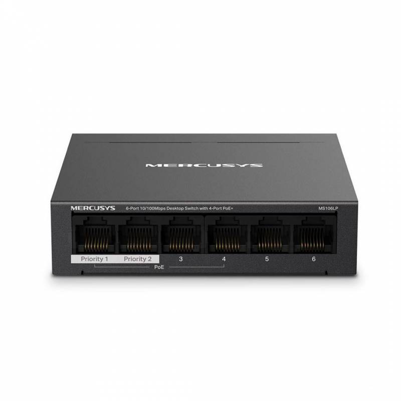 Switch Mercusys 6 Puertos Rj45 10/100 (4 Poe )