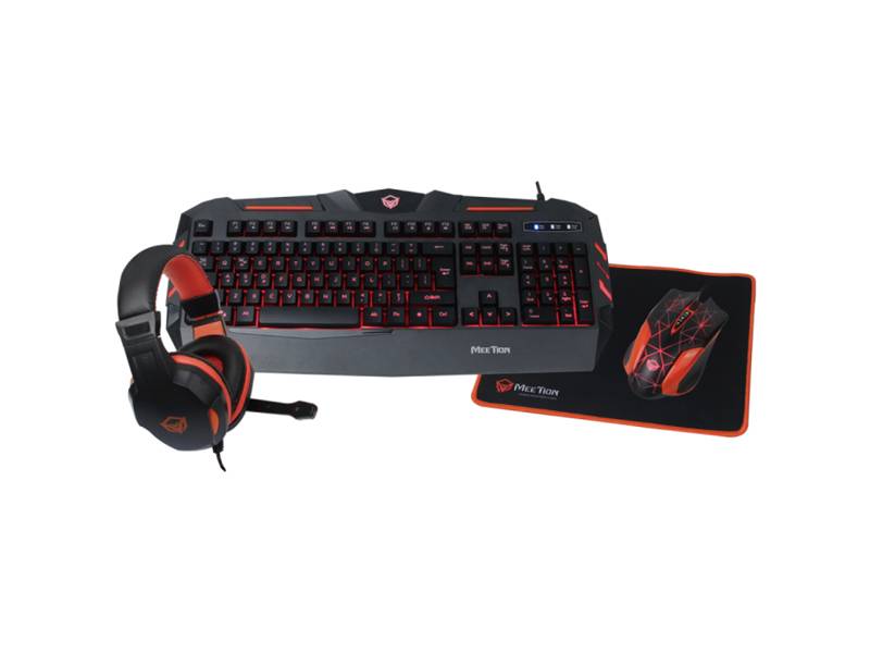 Kit Gamer Meetion: Teclado, Mouse Pad, Mouse De Precisión Y Auriculares