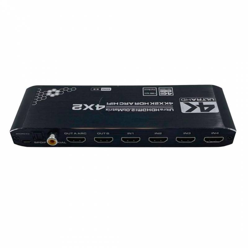 Splitter Hdmi 4 Ent / 2 Sal / Arc V.2.0B 4K 60 Hz Edid C/ Control / Vf-Matrix (Vf-Hdmi2B42)