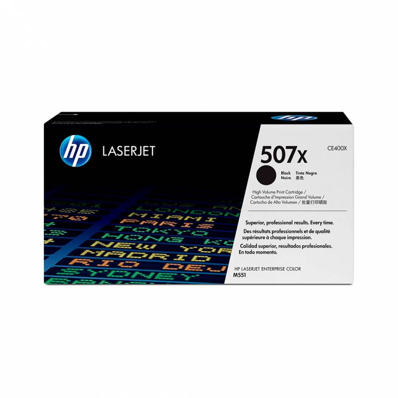 Toner Original Hp Ce400X (507X) Negro. Rendimiento 11.000 Copias.