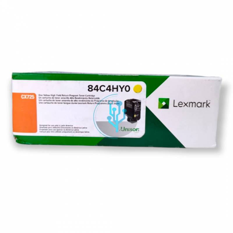 Toner Original Lexmark 84C4Hy0 Amarillo. Rendimiento 16.000 Copias.