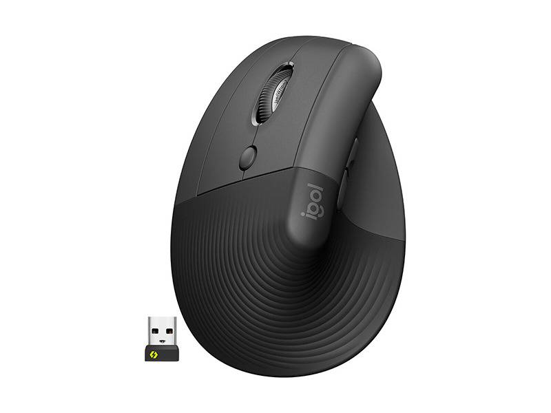 Mouse Inalambrico Logitech Lift Vertical Izquierdo Grafito