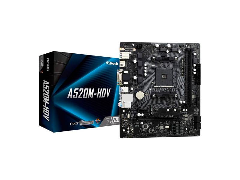 Motherboard Asrock A520M-Hdv Micro Atx Am4 Ddr4 M.2 Hdmi