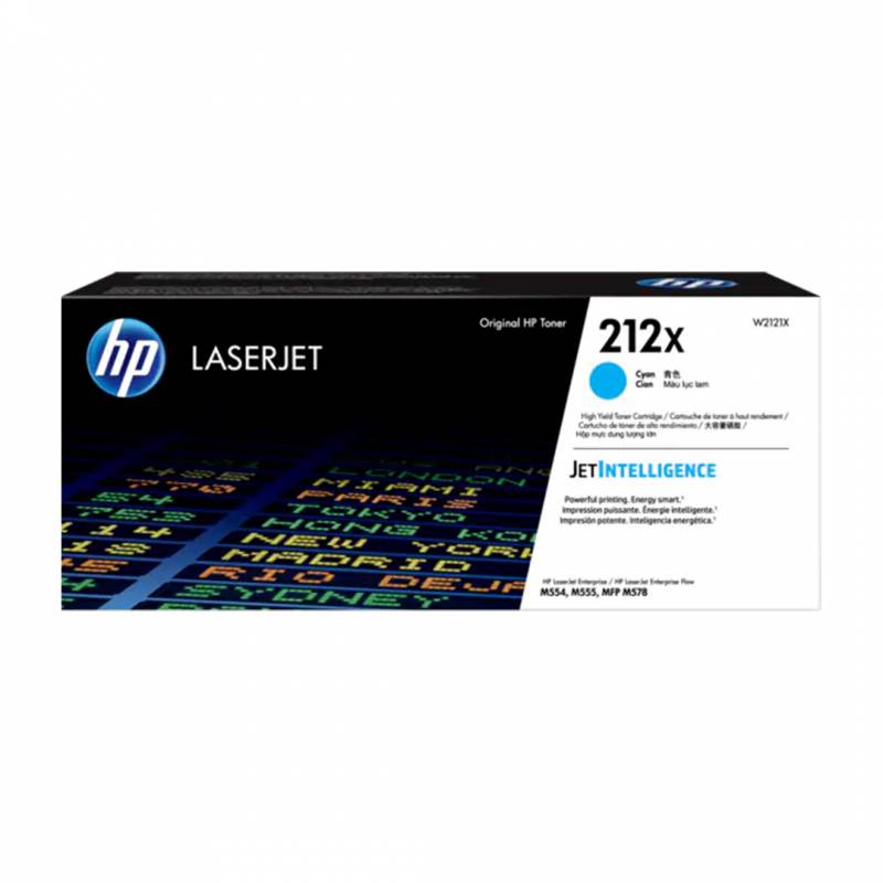 Toner Original Hp W2121X (212X) Cyan. Rendimiento 10.000 Copias.