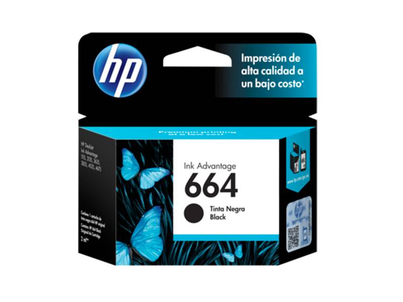 Cartucho De Tinta Original Hp F6V29Al (664) Negro. Rendimiento 120 Copias.