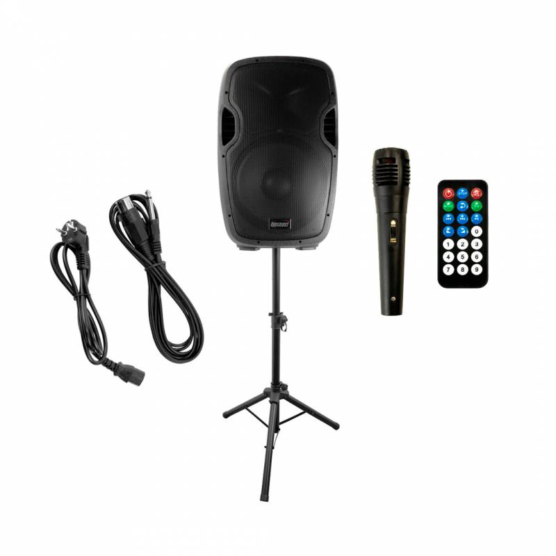 Caja Activa Lexsen Sonic15A Bt 200W Con Soporte Y Micrófono Cableado - Tamaño 15 - Usb, Sd, Bluetooth, Radio - (Sonic15A)