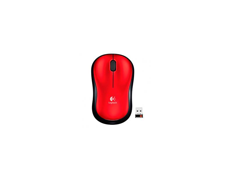 Mouse Logitech M185 Rojo Inalámbrico