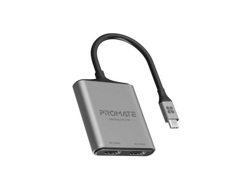 Adaptador Promate Medialink-H2 Usb-C A 2 Hdmi 4K