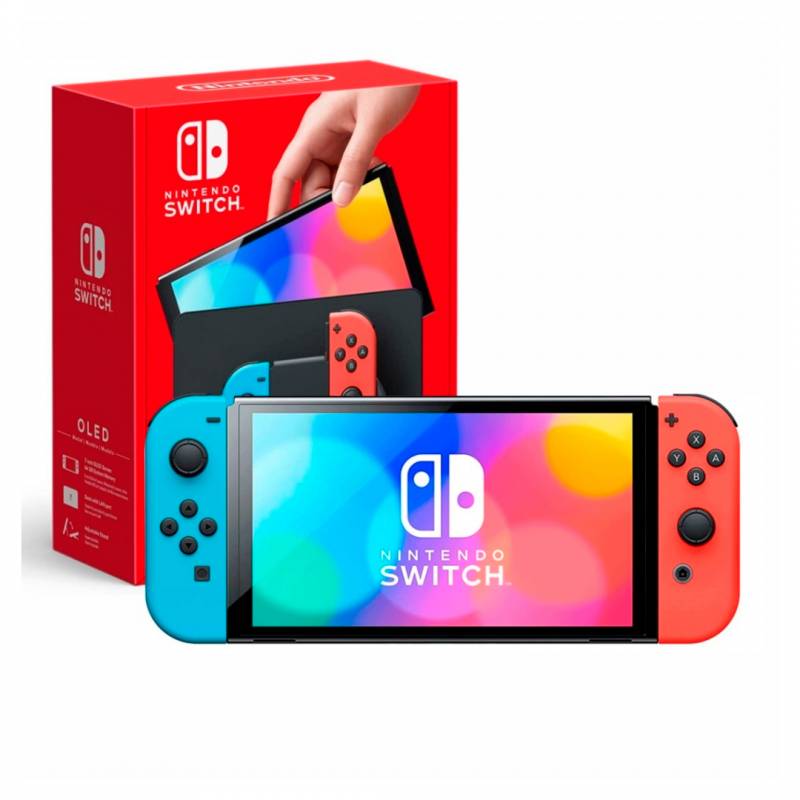Consola Nintendo Switch Oled Neon Azul Y Rojo.