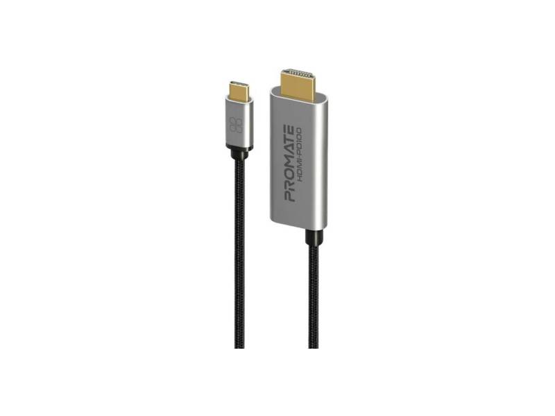 Cable Promate Hdmi-Pd100. Hdmi A Usb-C K4 1.8M Gris