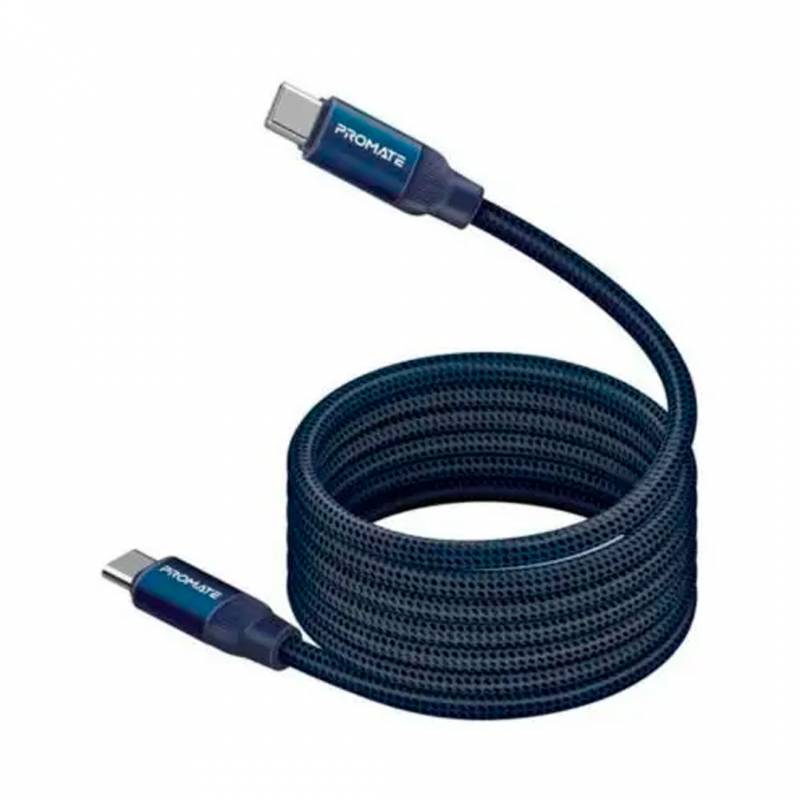 Cable Promate Springy.blue Cable Usb-C Ausb-C 1.2M