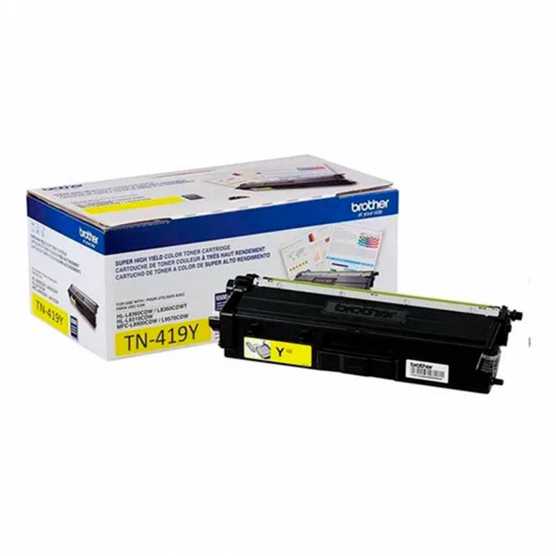 Toner Brother Original Tn419Y Amarillo. Rendimiento 9.000 Copias.